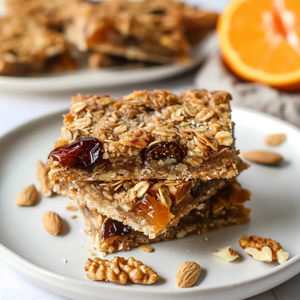 Carrés aux dattes avec croustillant à l’avoine et aux amandes