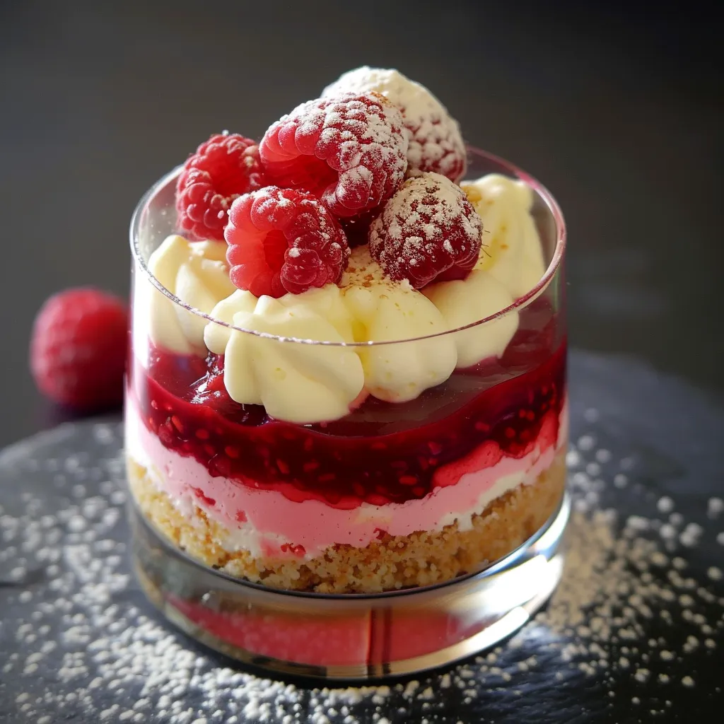 Tiramisu framboises et biscuits roses