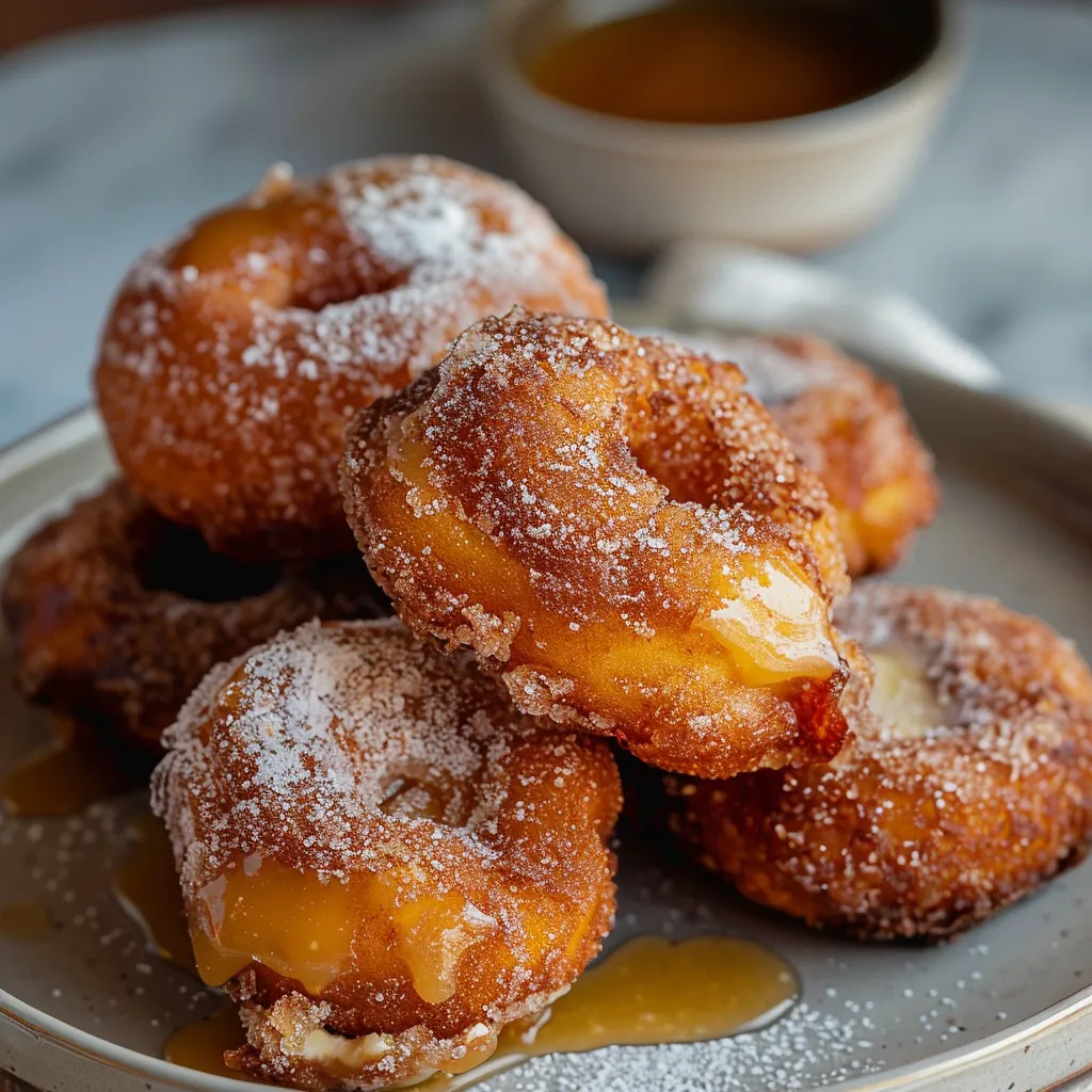 Beignes dorés au caramel à l'érable salé