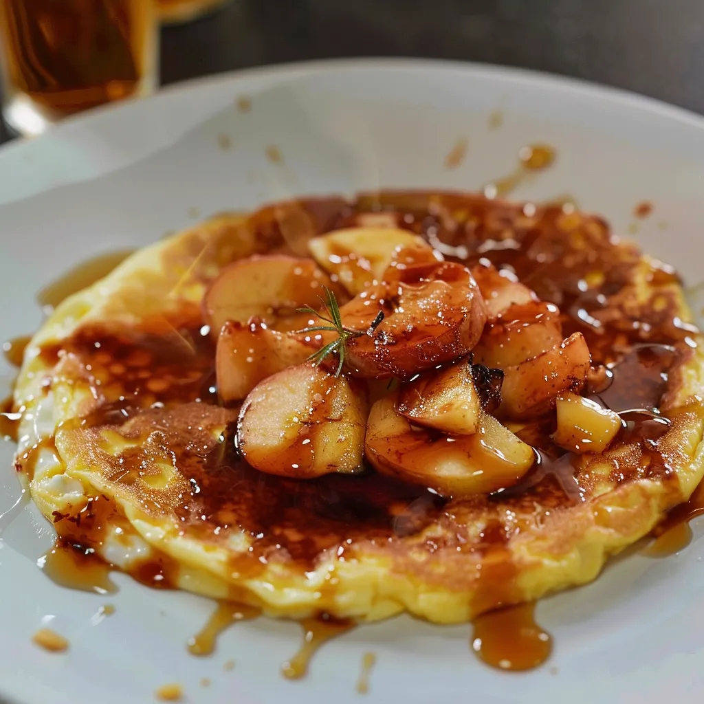 Omelette flambée pommes érable