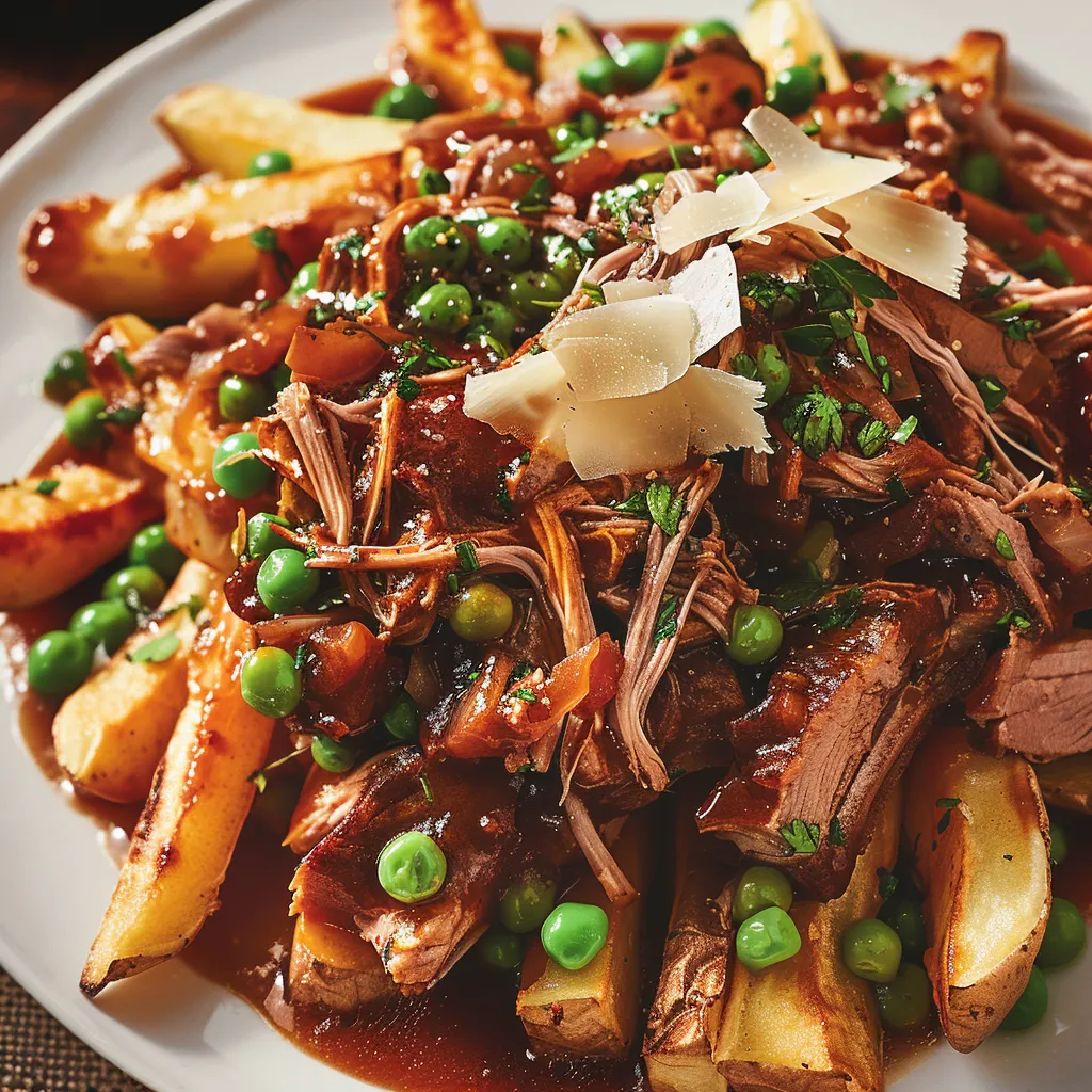 Délicieuse poutine au porc braisé
