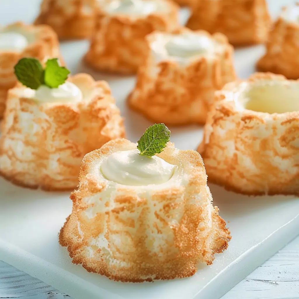 Délicieux gâteau des anges à la menthe et gomme de sapin