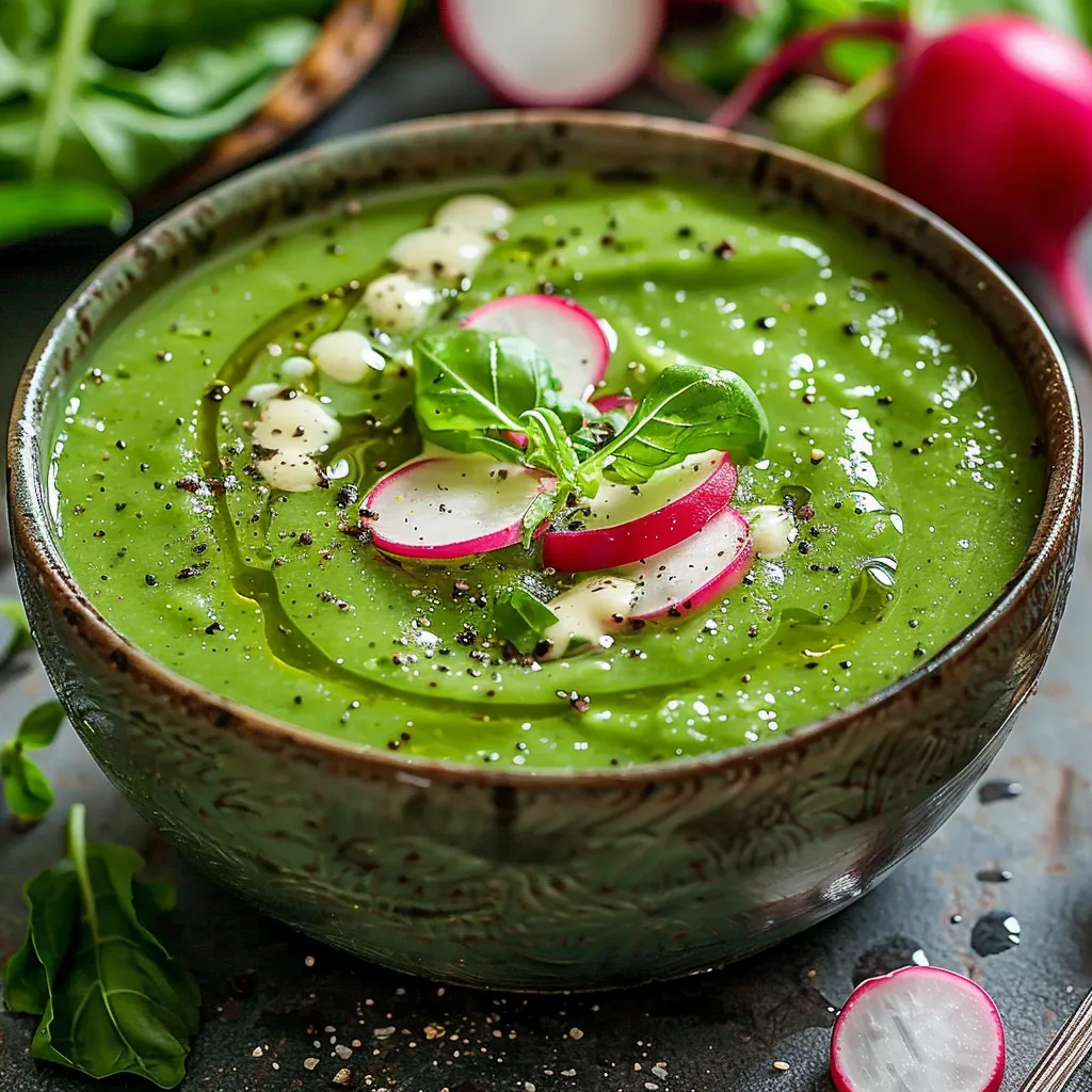 Potage savoureux aux feuilles de radis et pommes de terre