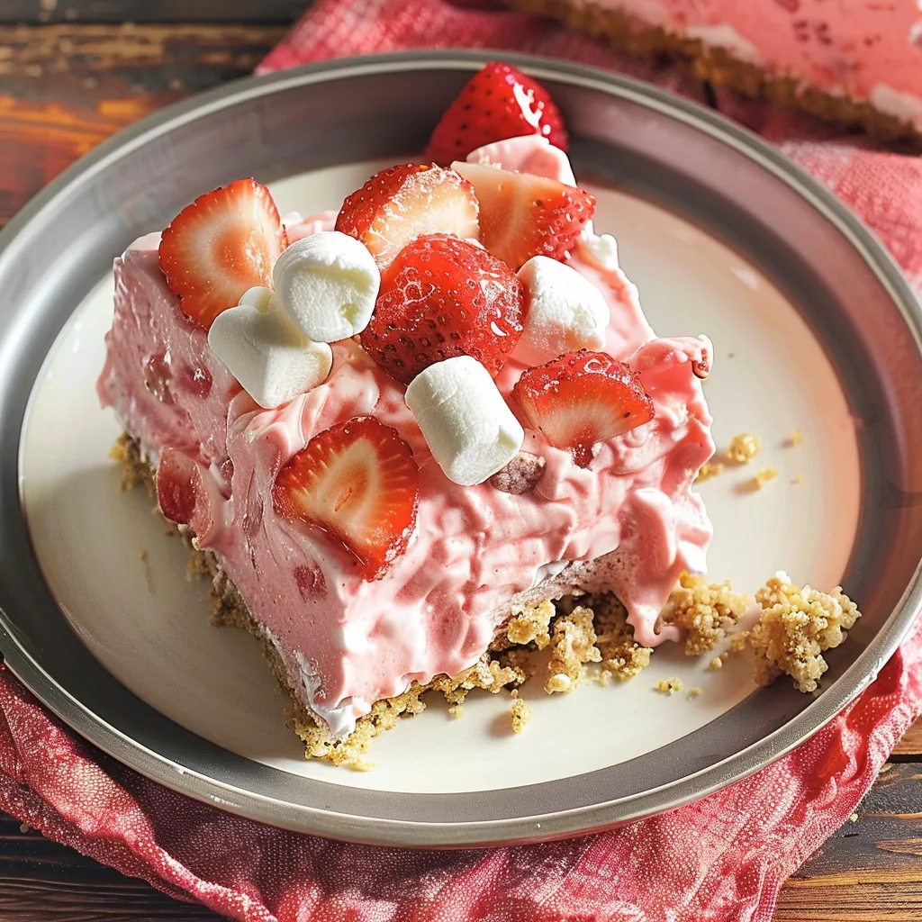 Carrés chiffon aux fraises faits maison