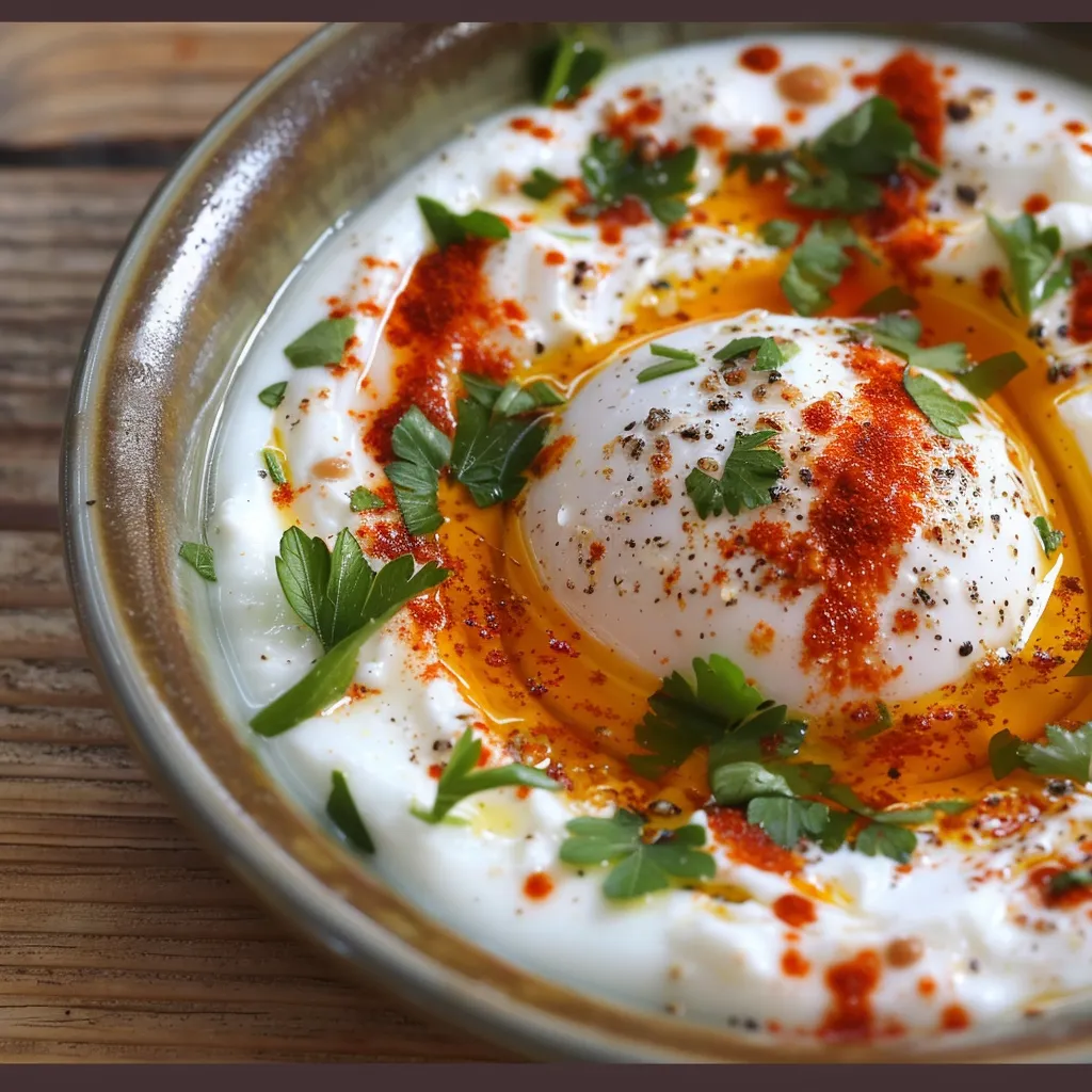 Oeufs à la turque aux épices et yaourt grec