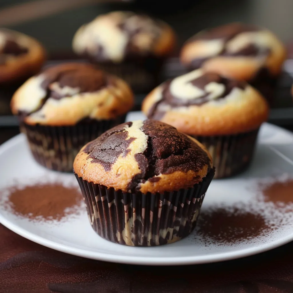 Muffins marbrés chocolat vanille