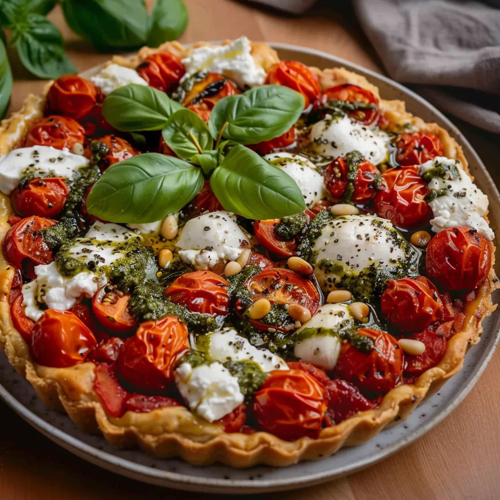 Tarte inversée tomates rôties
