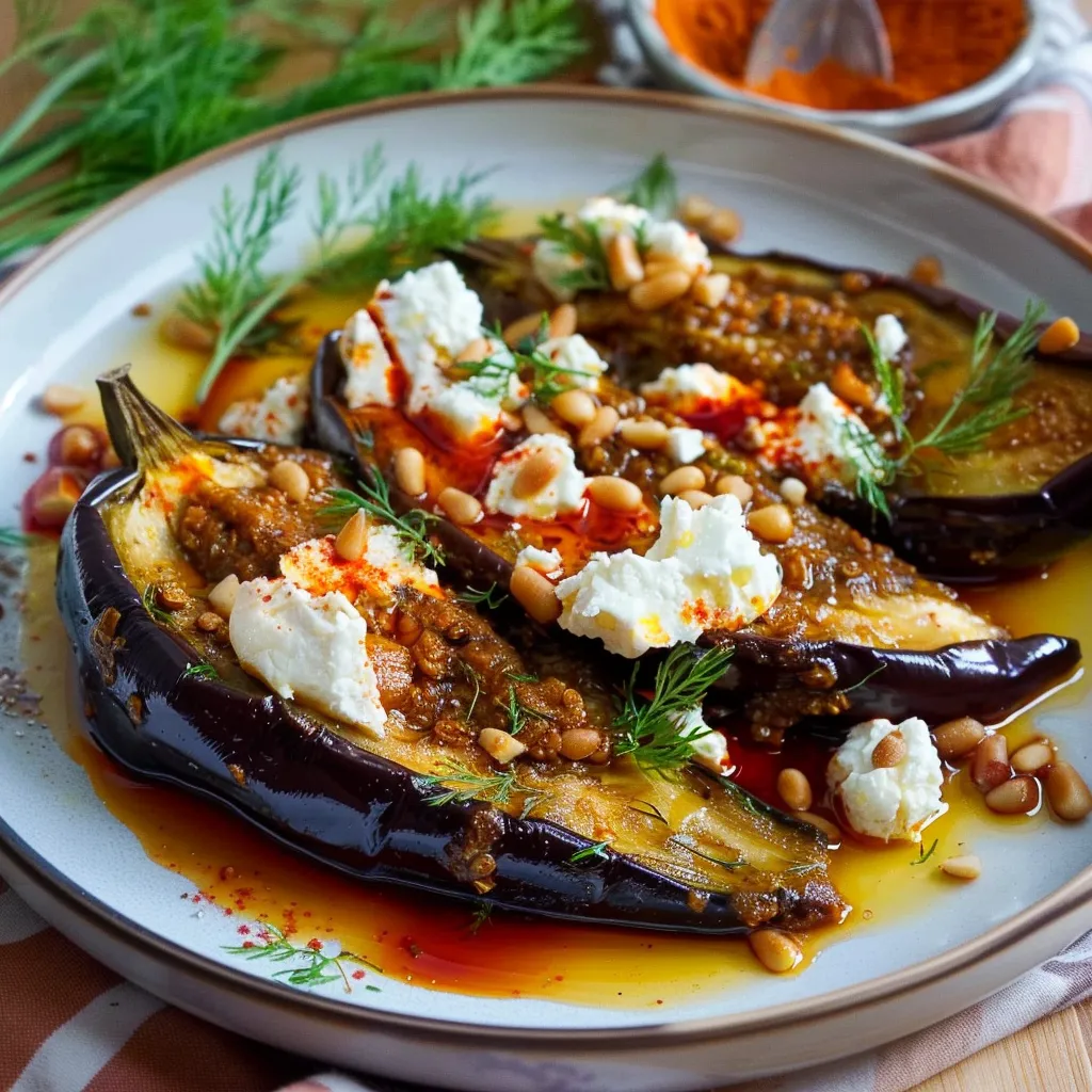 Aubergine marinée harissa érable