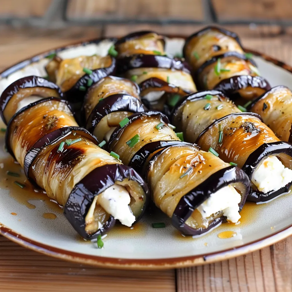Rouleaux d'aubergines au chèvre