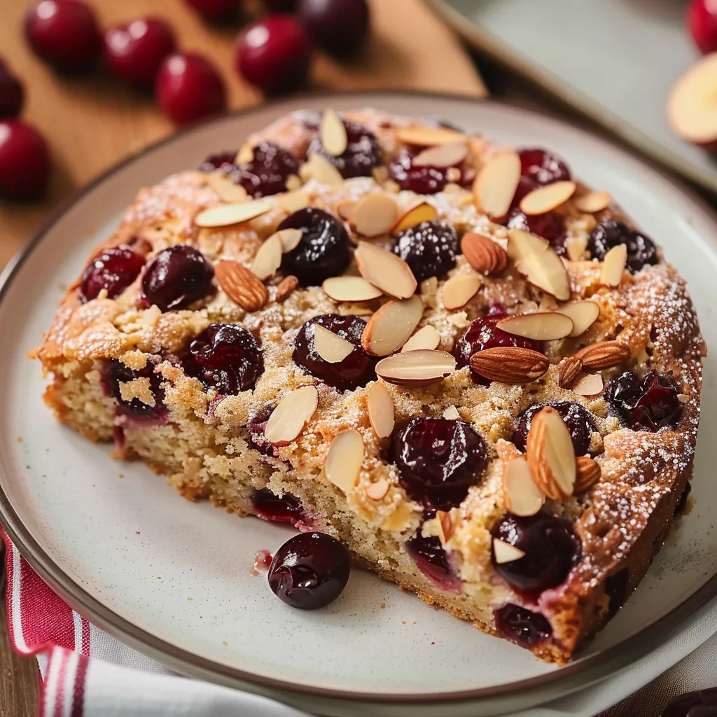 Gâteau cerises et amandes