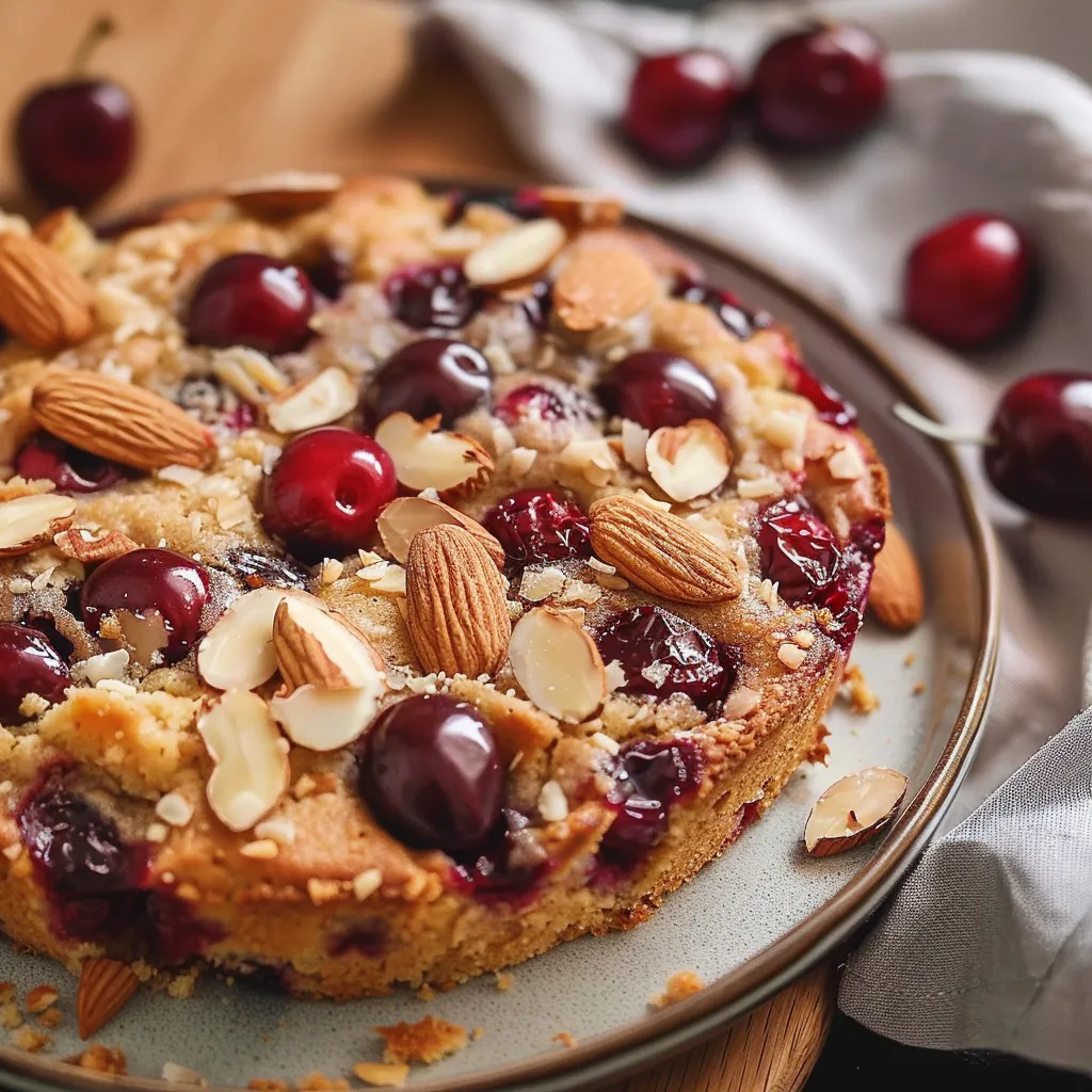 Gâteau aux cerises et amandes par Cyril Lignac