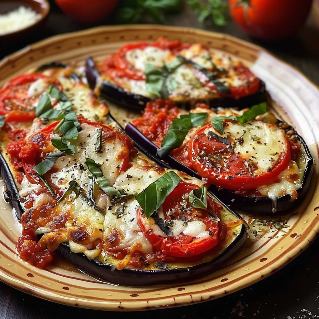 Aubergine façon pizza au four
