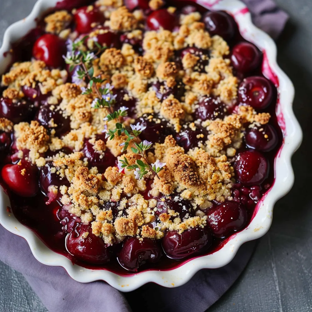 Crumble aux cerises et citron vert par Nina Métayer