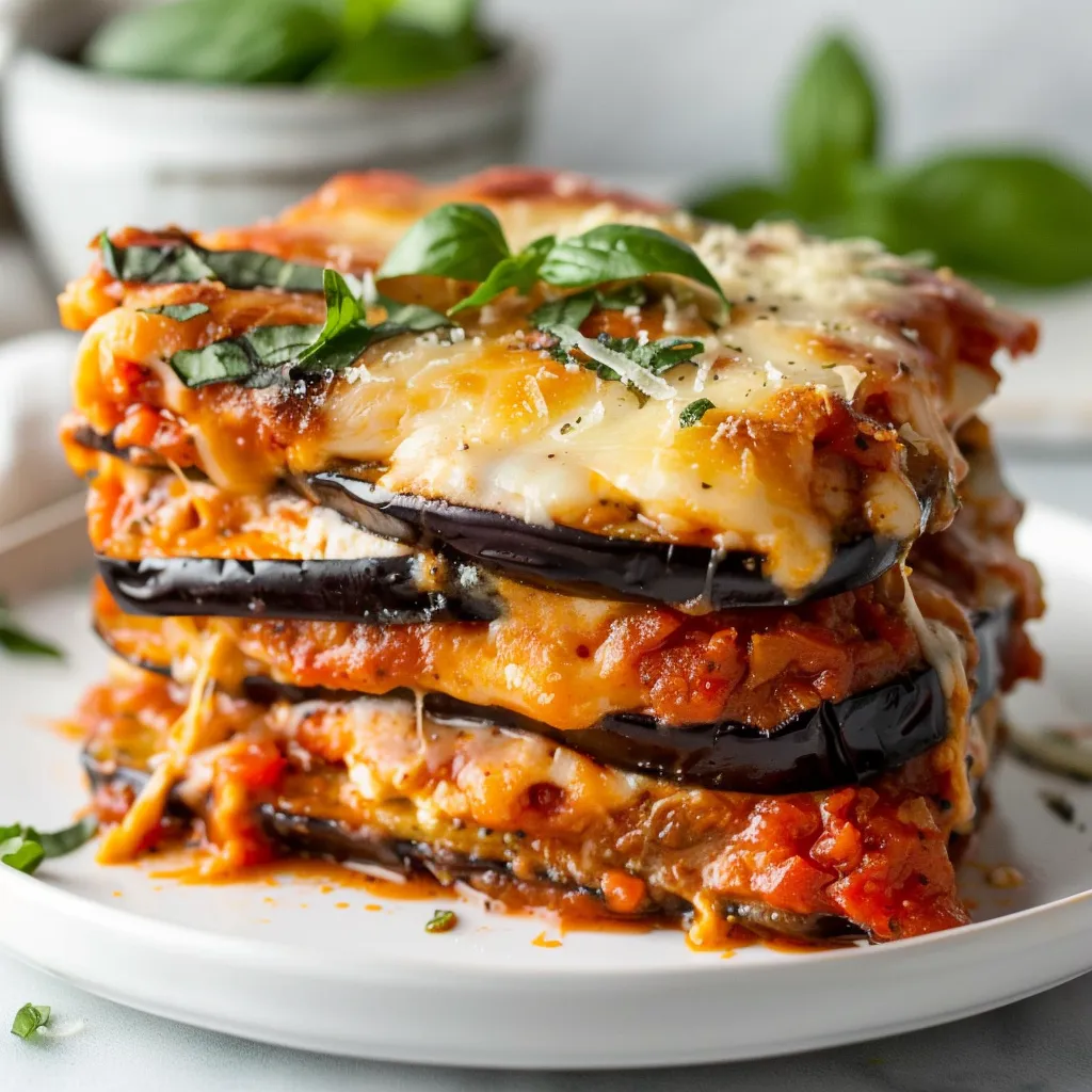 Parmigiana aux aubergines et mozzarella fondante