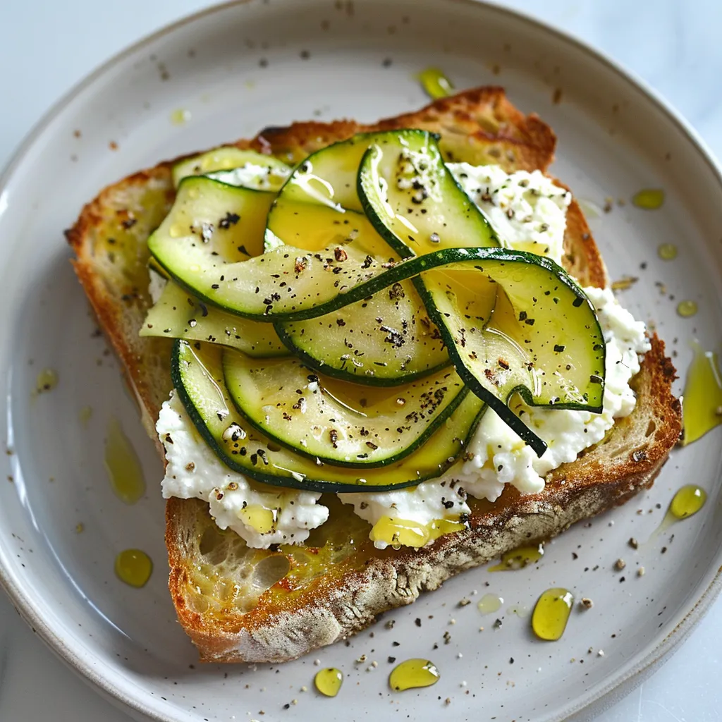 Toasts courgettes ricotta gourmand