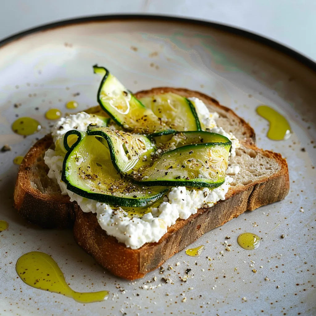 Toasts gourmands aux courgettes et ricotta