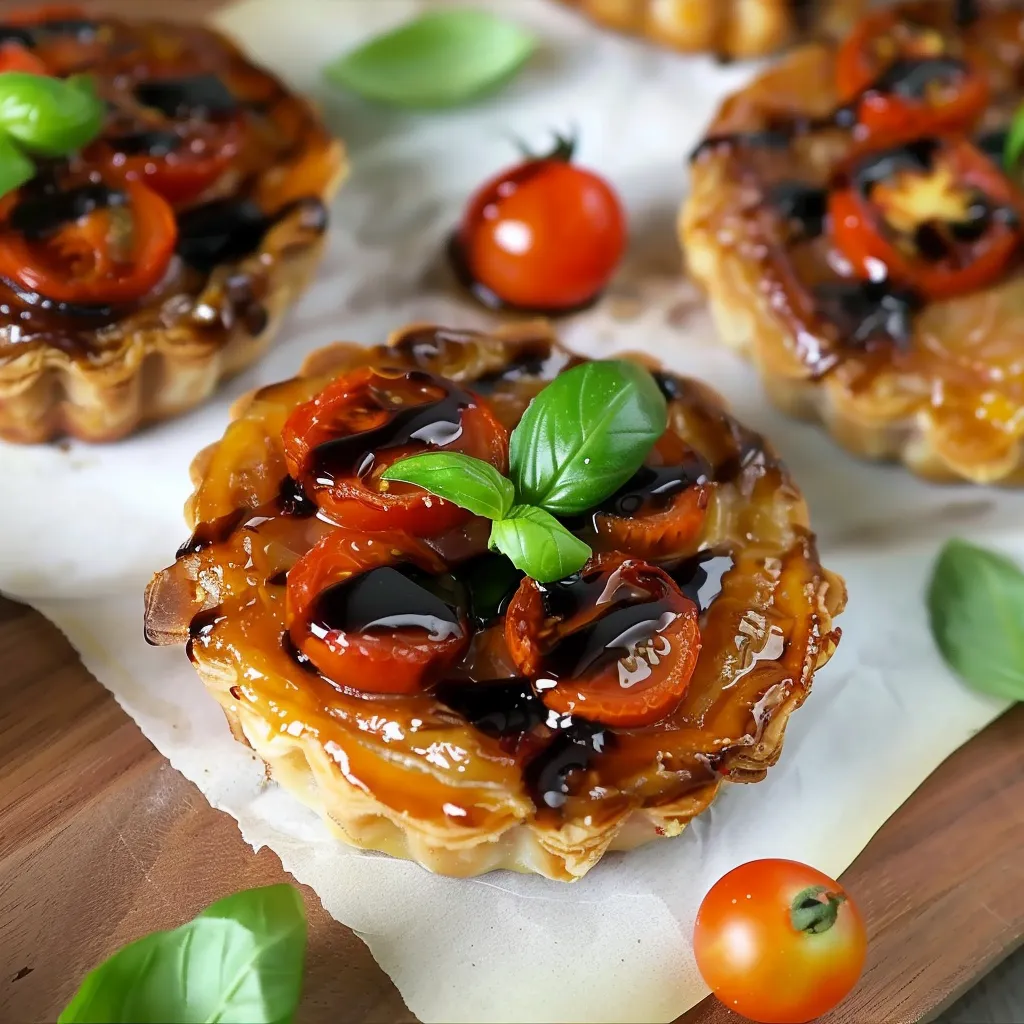 Tartelettes tatin aux tomates cerises et basilic faciles à préparer