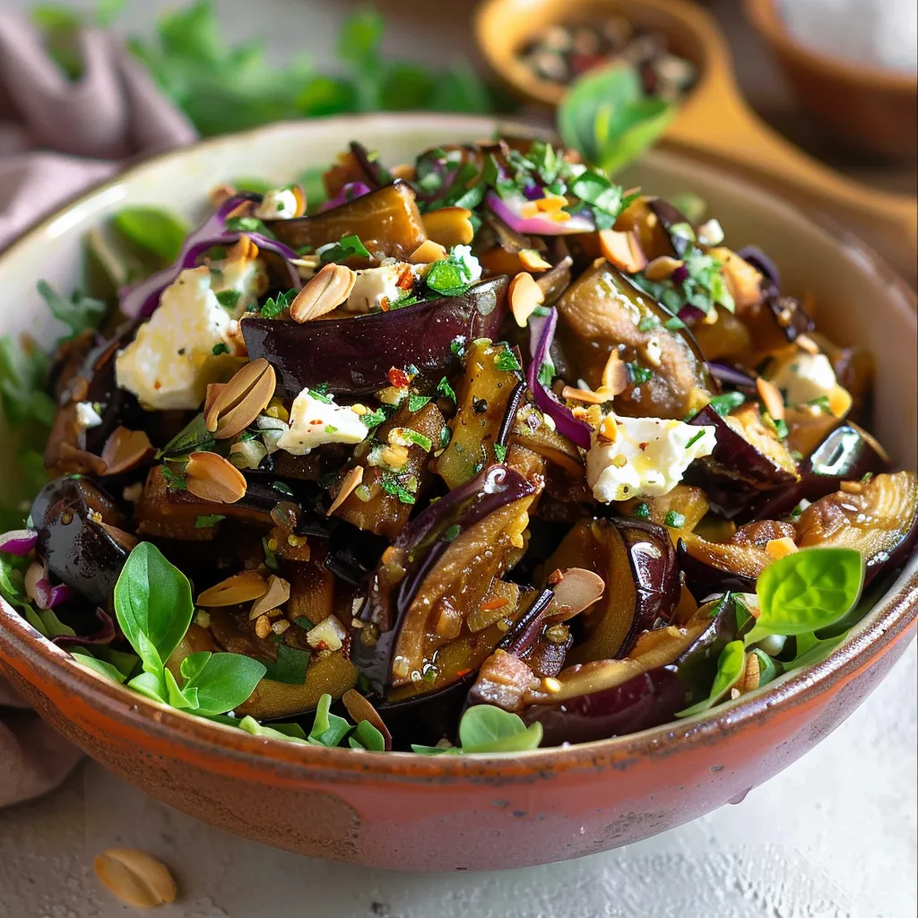 Salade d'aubergines miel curry