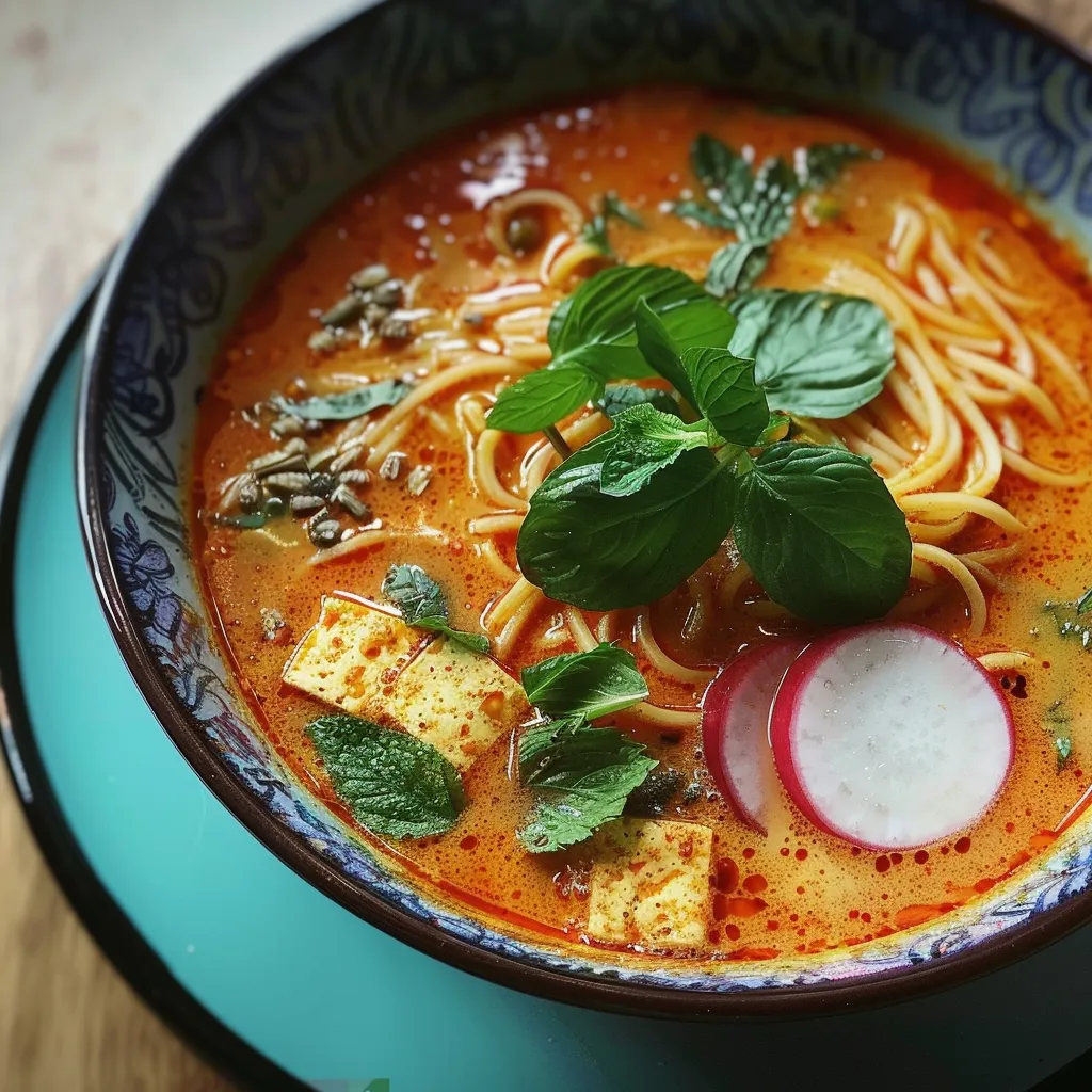 Préparez une délicieuse soupe laksa épicée au lait de coco