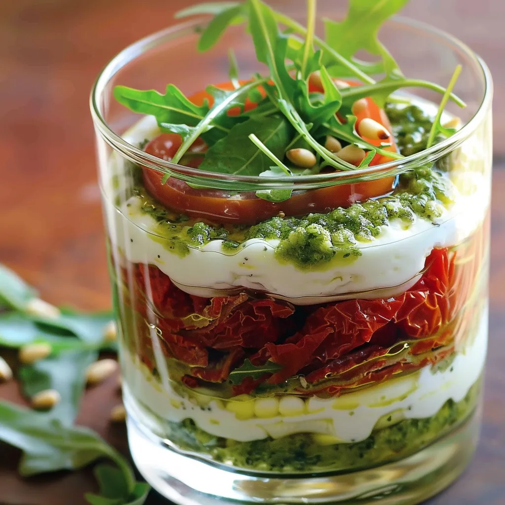 Verrine gourmande au parmesan et tomates confites