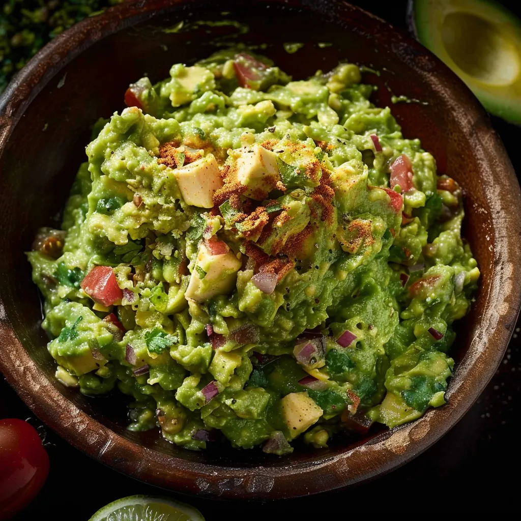 Guacamole maison d'avocats et citron frais