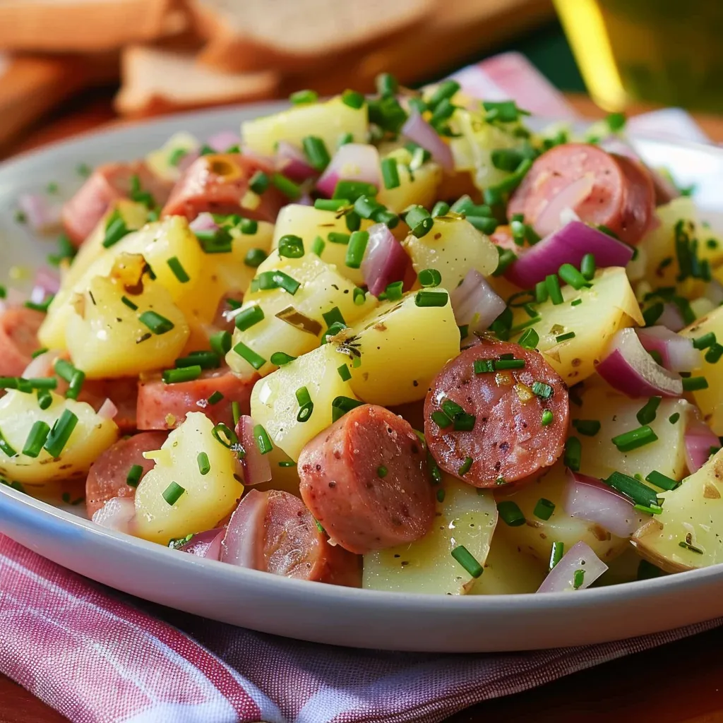 Salade de pommes de terre et knacki conviviale