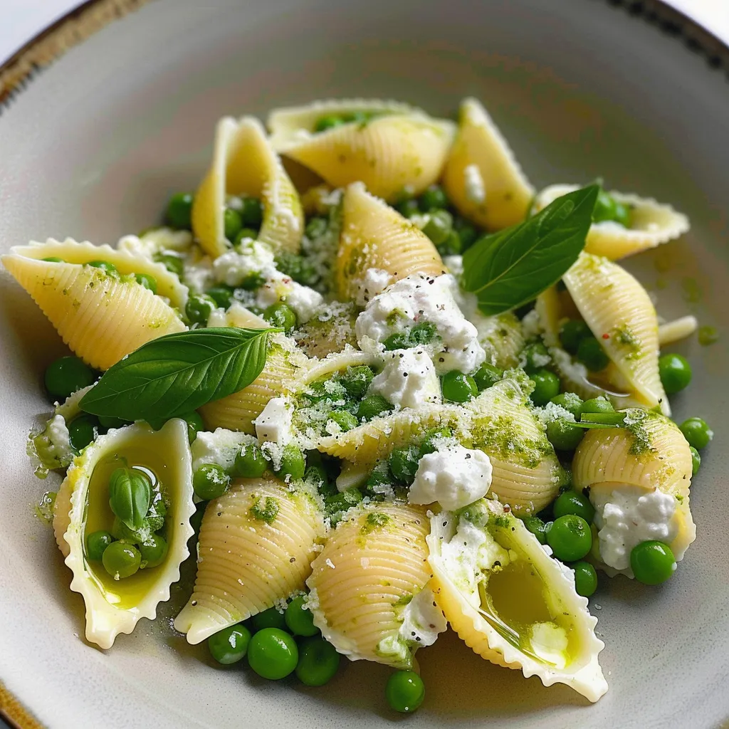 Conchiglioni ricotta petits pois