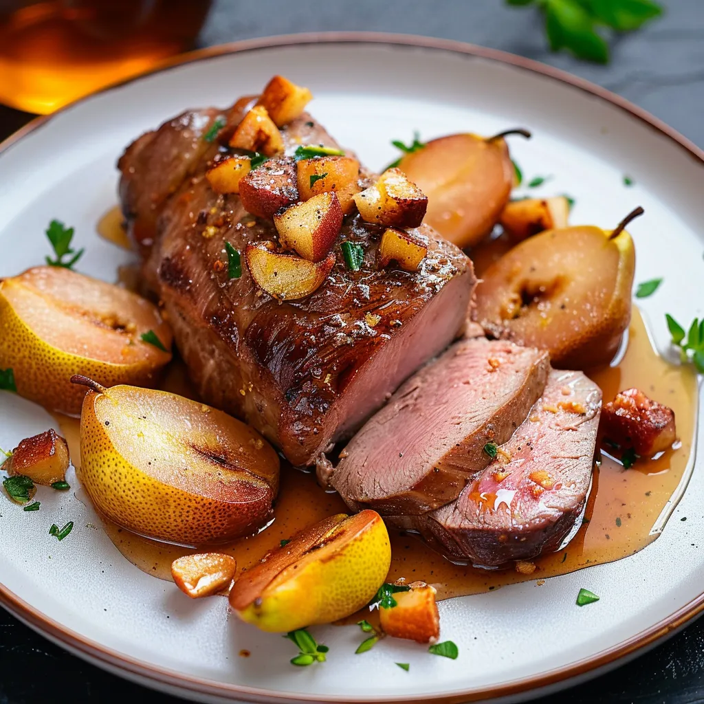 Filet mignon farci aux poires