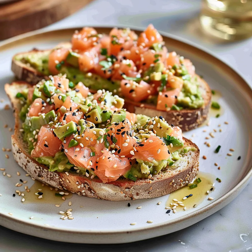 Tartines avocat saumon sésame