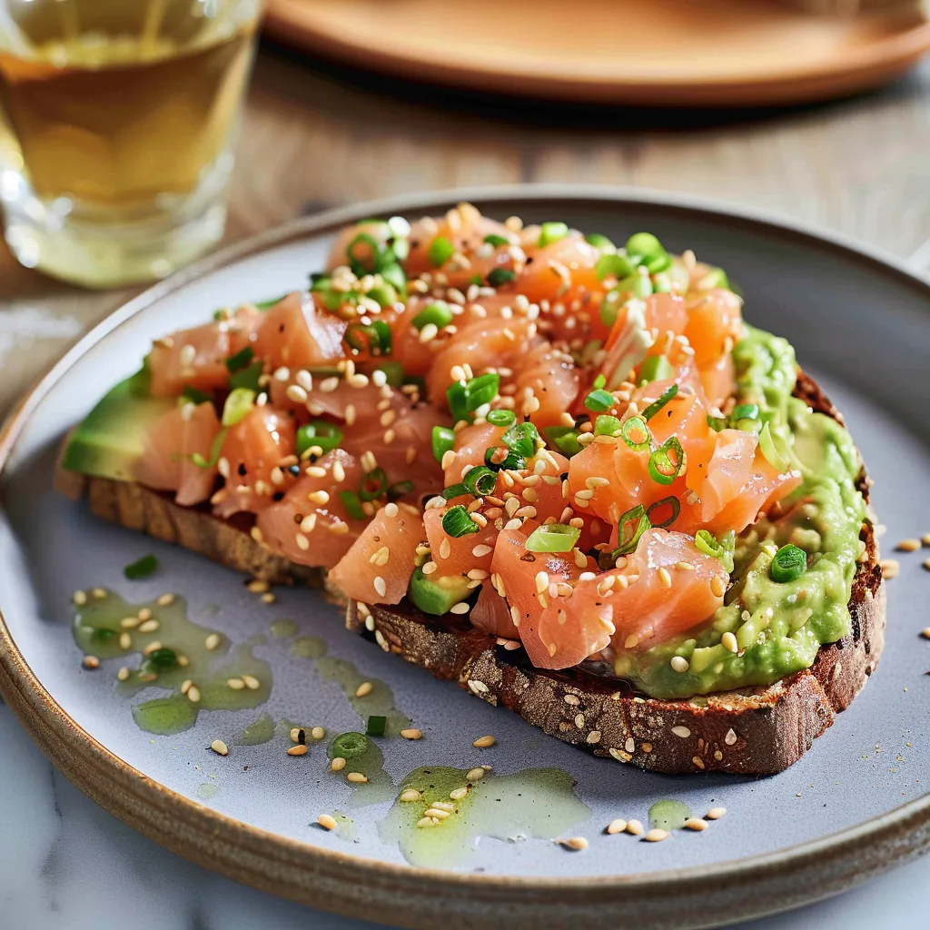 Délicieuses tartines avocat et saumon frais au sésame