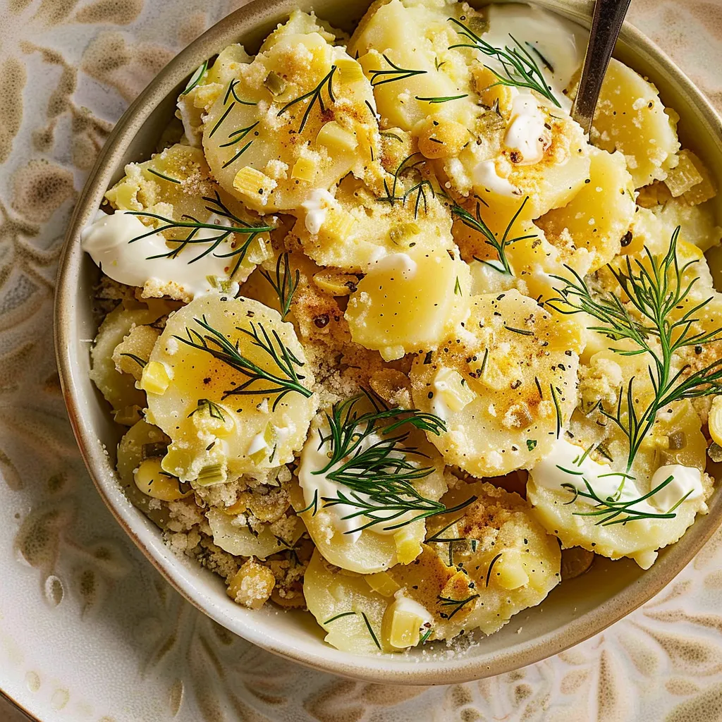 Salade de pommes de terres avec vinaigrette crémeuse à l'aneth