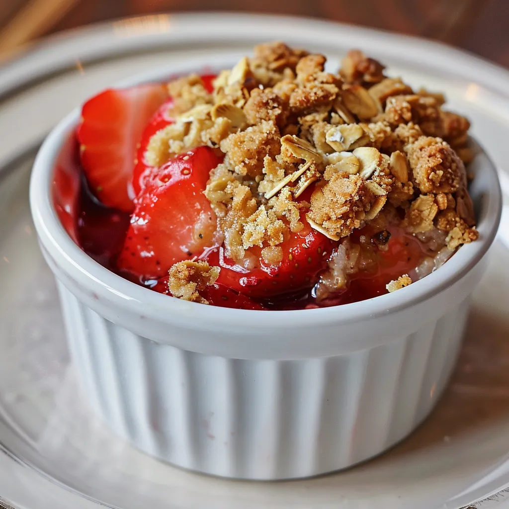 Croustade fraises en crumble