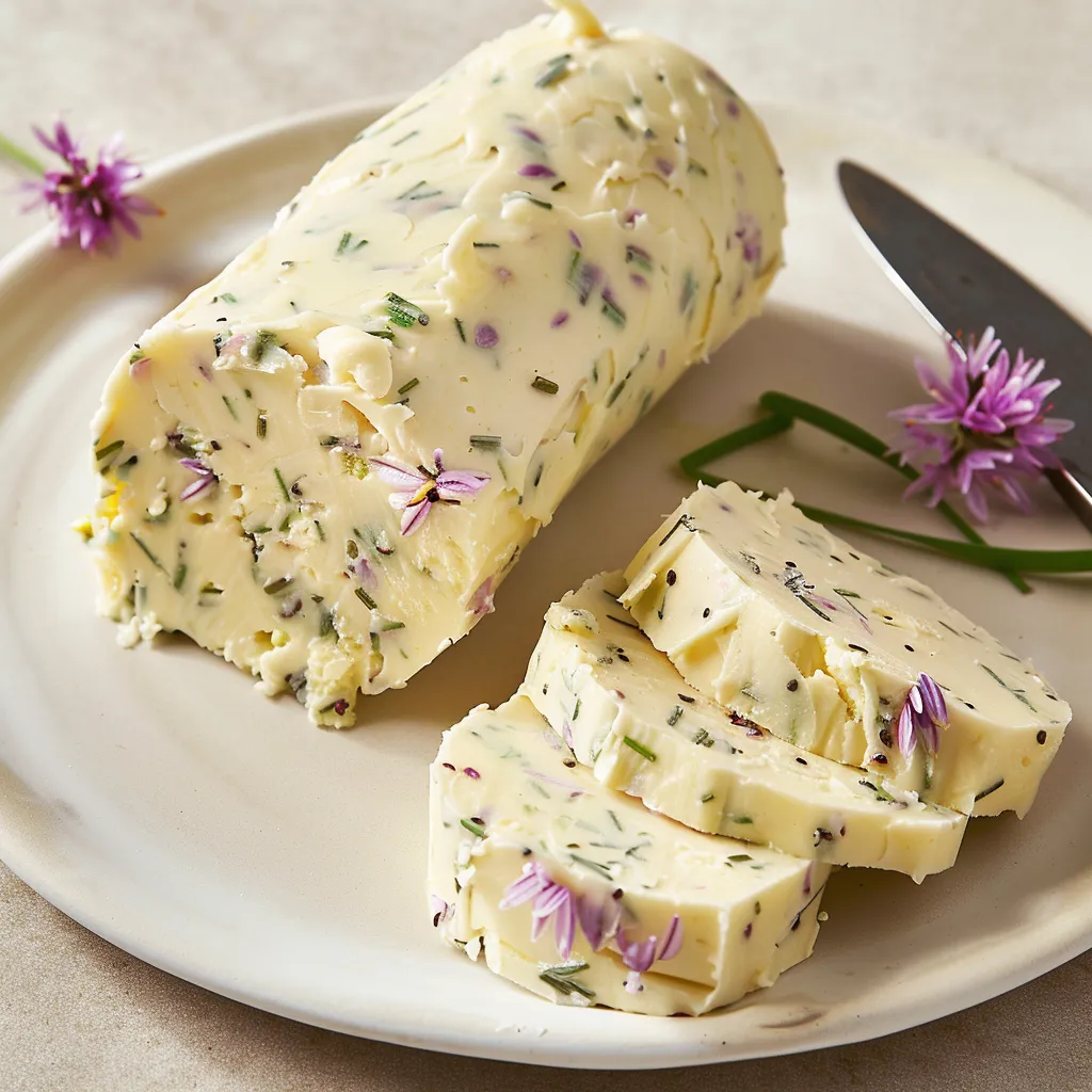 Beurre délicatement parfumé aux fleurs de ciboulette
