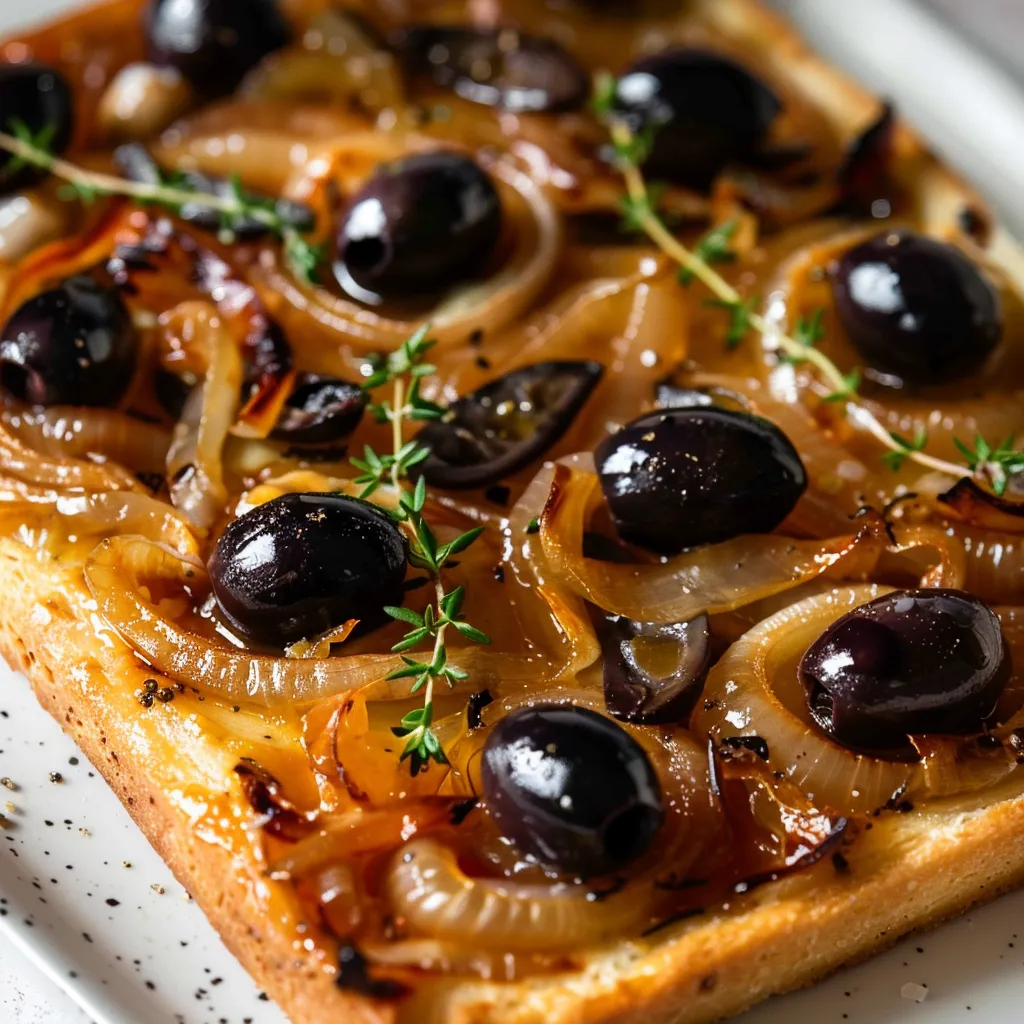 Pissaladière niçoise maison aux oignons confits