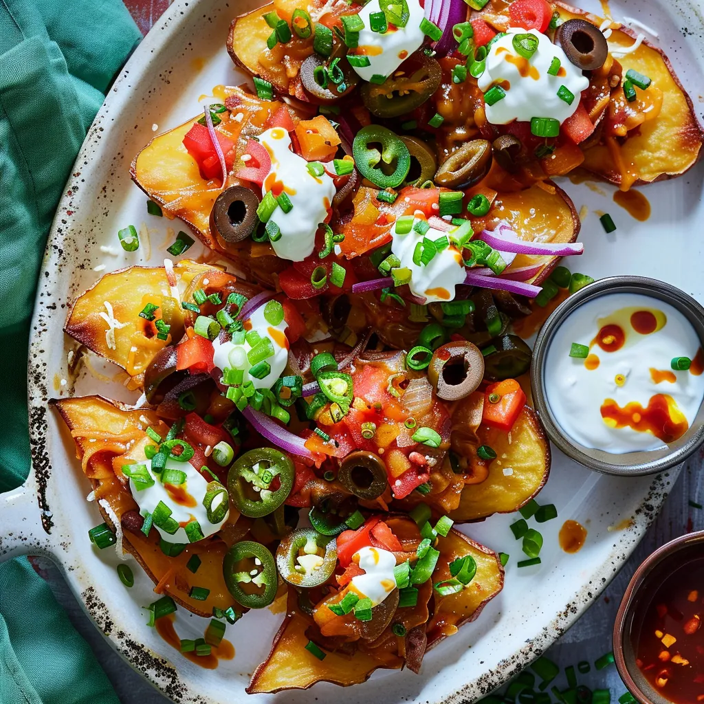 Pommes de terre écrasées style nachos