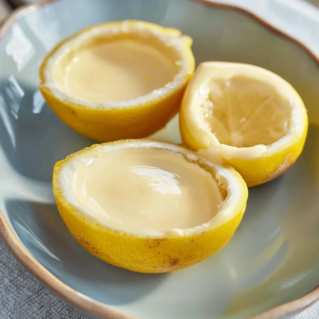 Des demi-citrons garnis de crème onctueuse