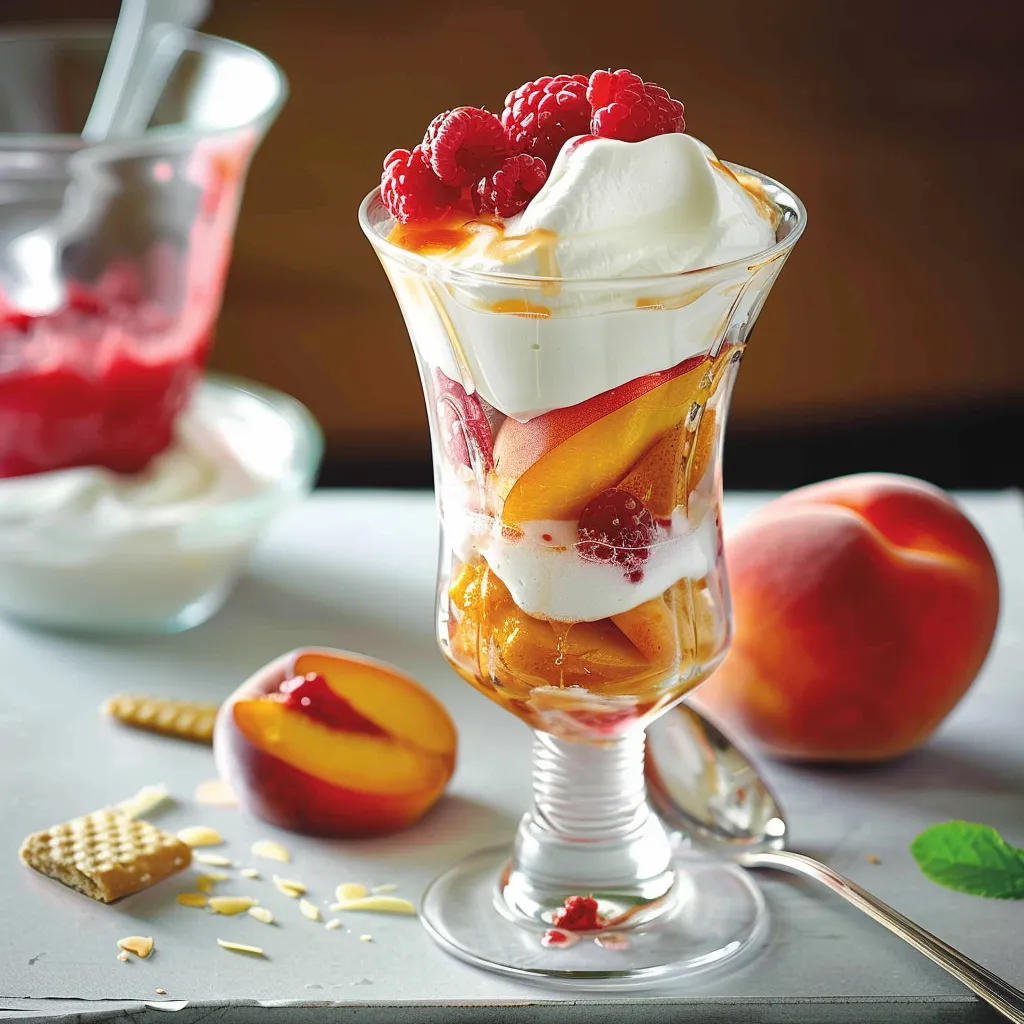 Pêches Melba au miel