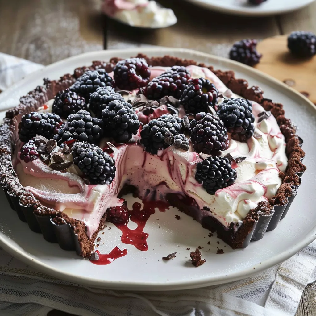 Tarte glacée chocolat et fruits
