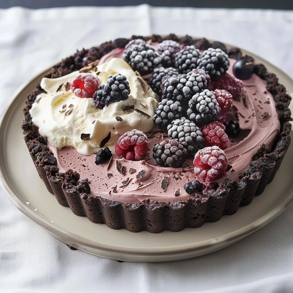 Tarte glacée au chocolat et fruits frais