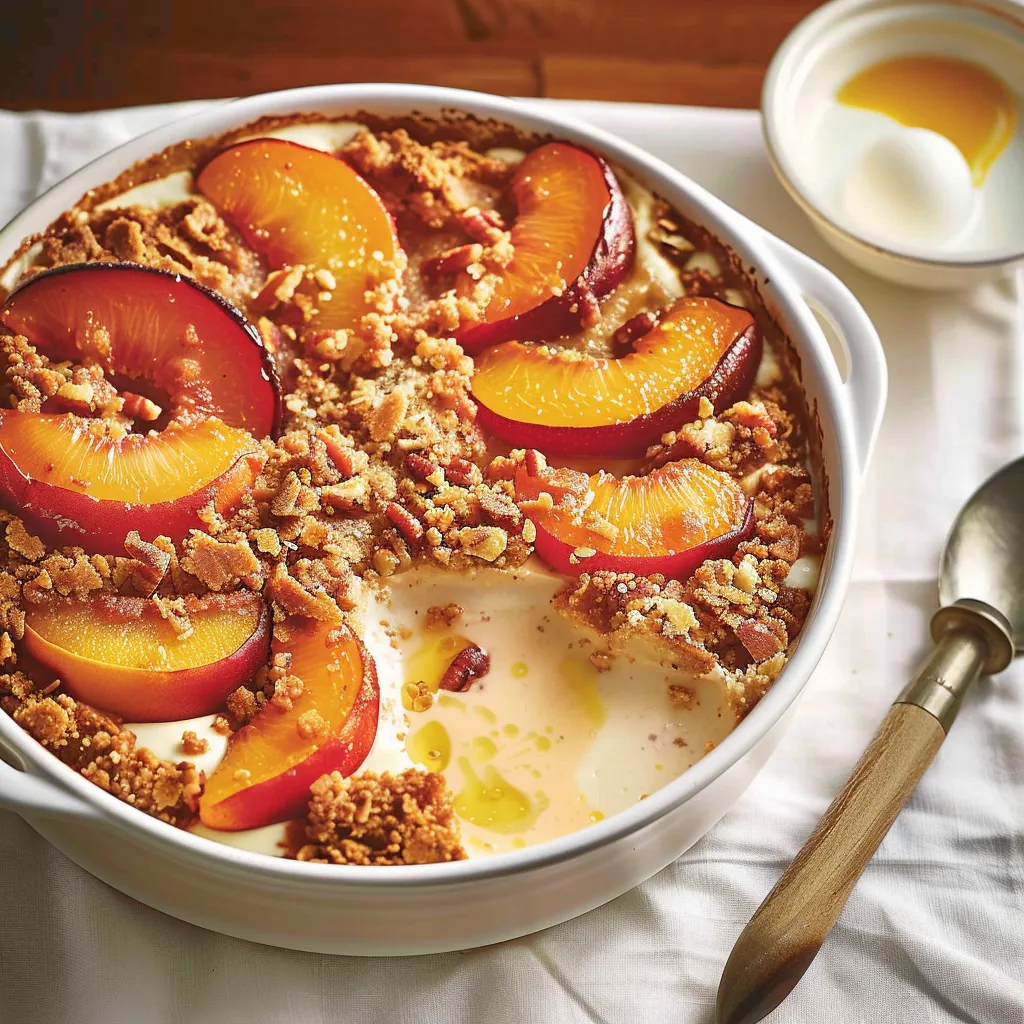 Pouding croustade nectarines abricots