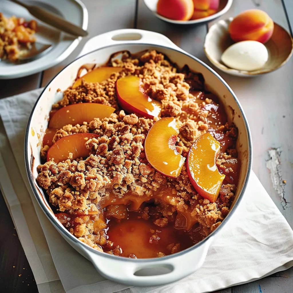Pouding croustade avec nectarines et abricots