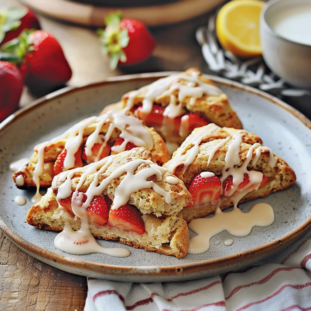 Scones végétaliens aux fraises