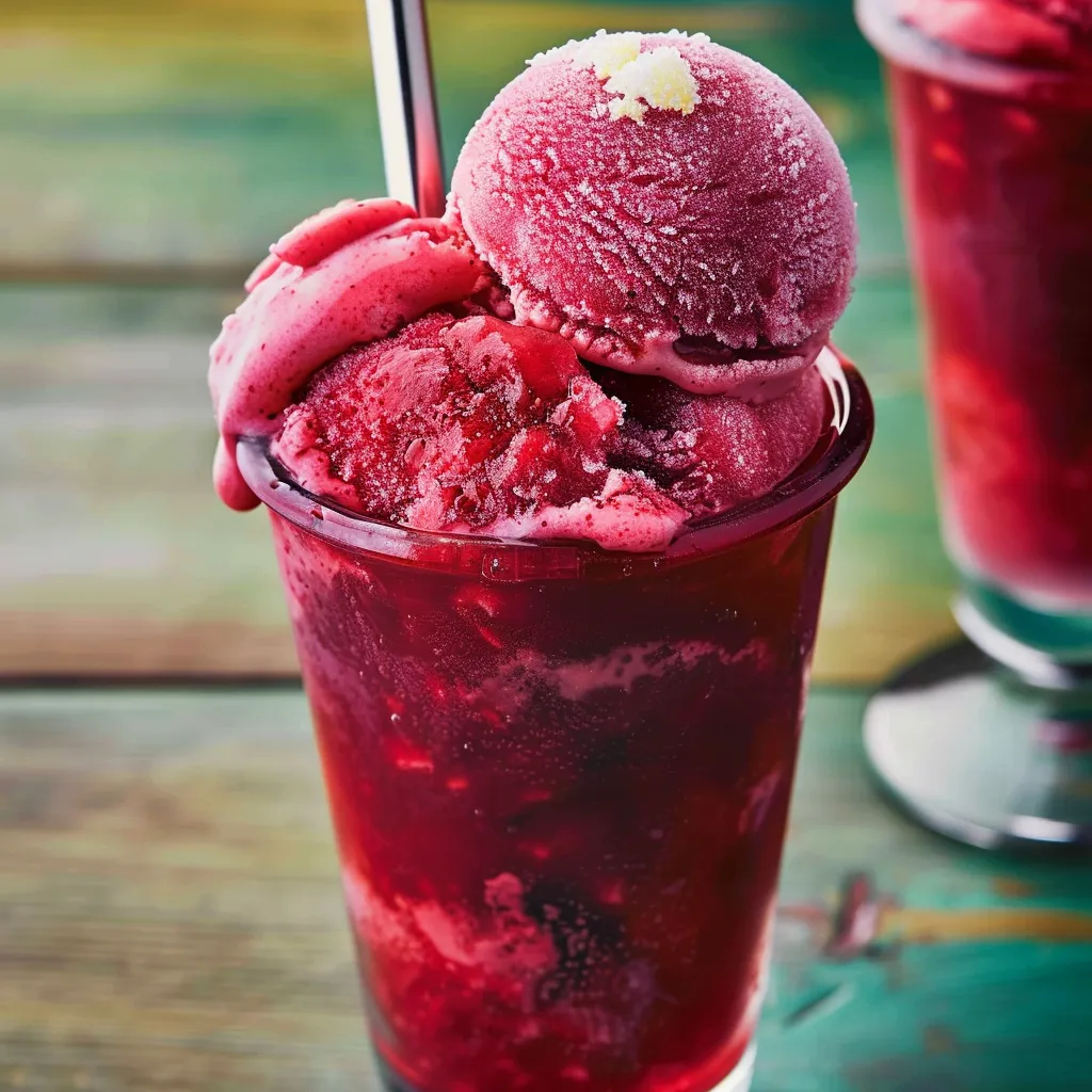 Une délicieuse slush Mont-Blanc aux cerises