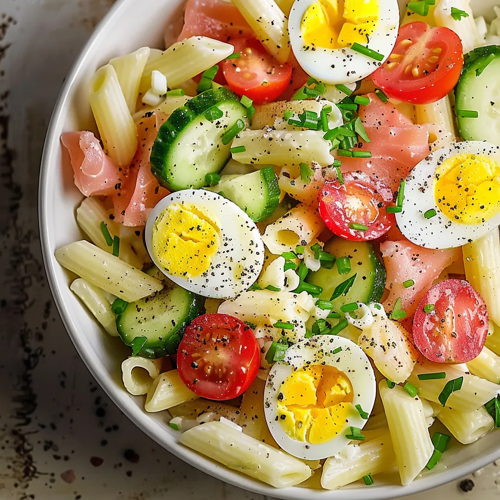 Salade pâtes surimi œufs