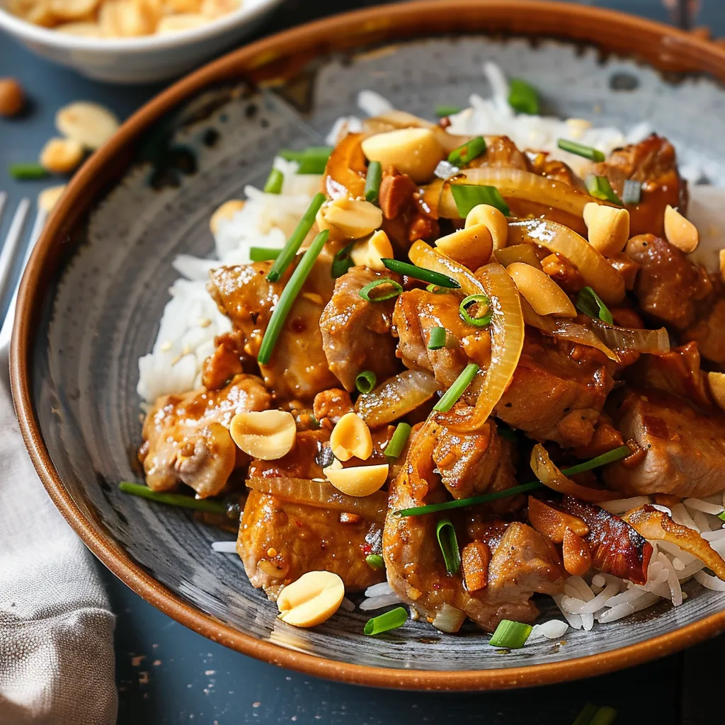Sauté de porc et cacahuète
