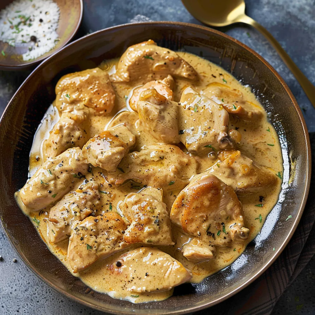 Poulet mijoté à la moutarde, un plat gourmand