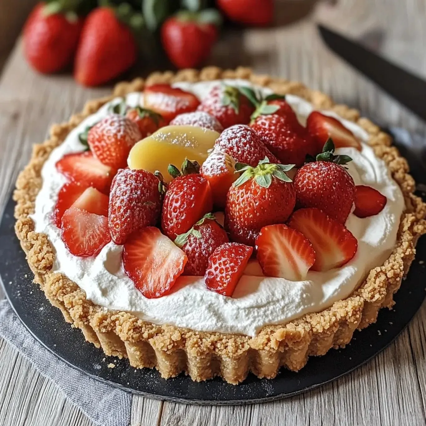 Tarte gourmande, fraises et spéculoos sans cuisson