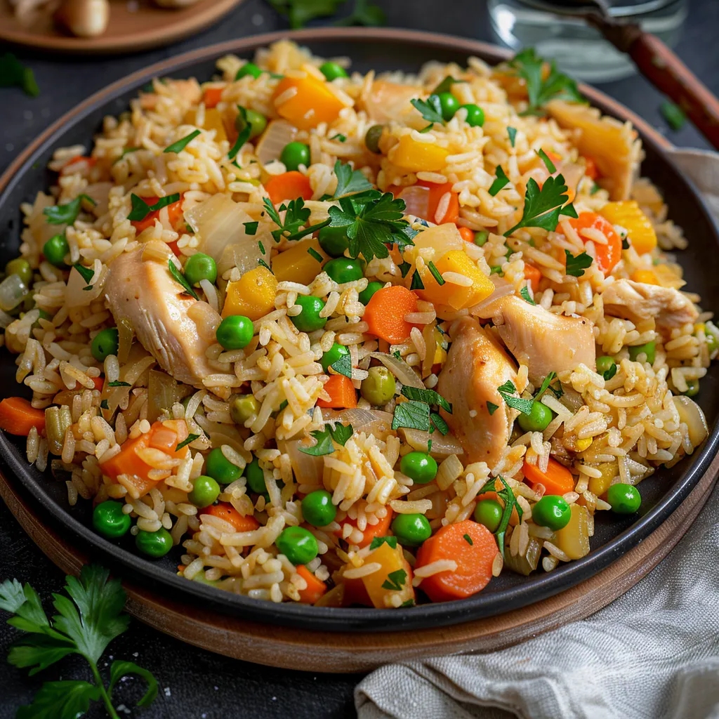 Riz pilaf au poulet