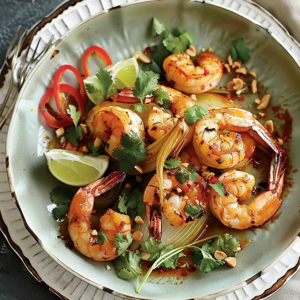 Fenouil au cari et crevettes