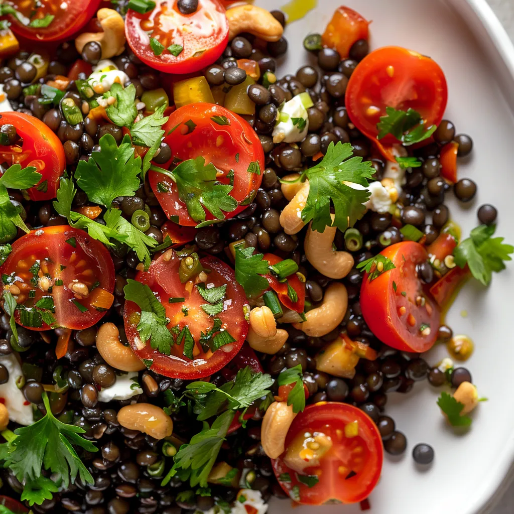 Salade lentilles et tomates cerises